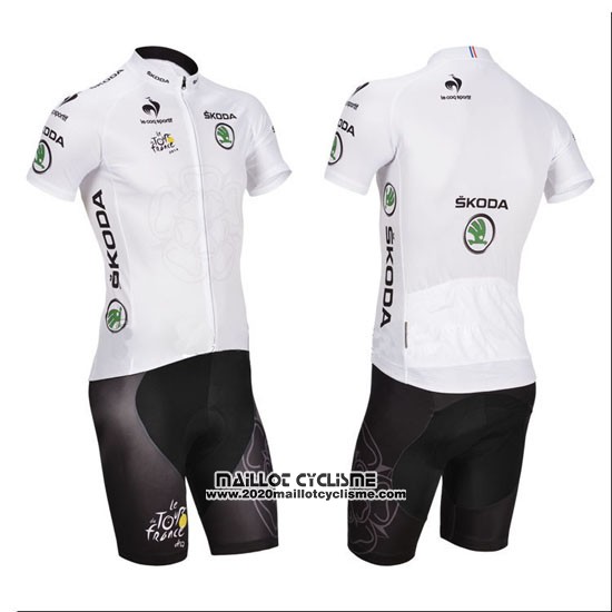 2014 Maillot Ciclismo Tour de France Blanc Manches Courtes et Cuissard